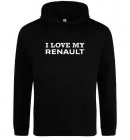 Мужская толстовка (худи) I <3 Renault Черный фото