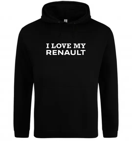 Женская толстовка (худи) I love my Renault Черный фото