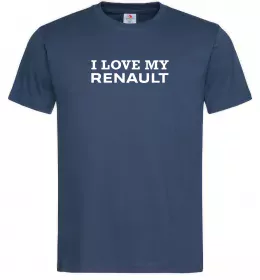 Мужская футболка I love my Renault Темно-синий фото