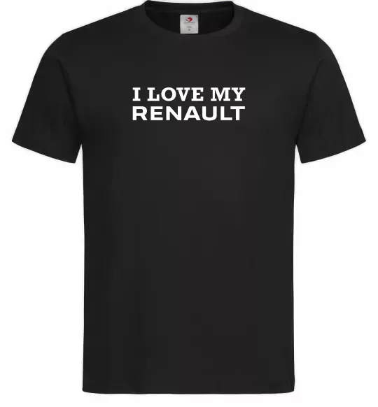 Мужская футболка I love my Renault Черный фото