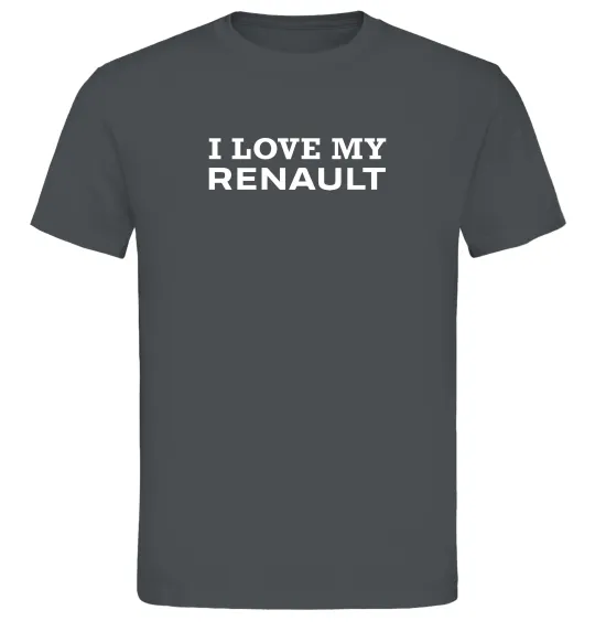 Мужская футболка I love my Renault Графит фото
