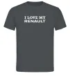 Мужская футболка I love my Renault Графит фото