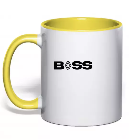 Чашка з кольоровою ручкою Boss renault Сонячно жовтий фото