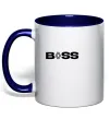 Чашка з кольоровою ручкою Boss renault Глибокий темно-синій фото