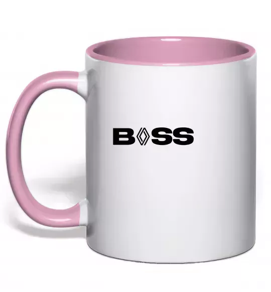 Чашка з кольоровою ручкою Boss renault Ніжно рожевий фото