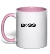 Чашка з кольоровою ручкою Boss renault Ніжно рожевий фото