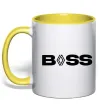 Чашка с цветной ручкой Boss renault Лимонный фото