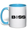 Чашка с цветной ручкой Boss renault Голубой фото