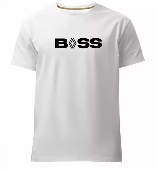 Мужская премиум футболка Boss renault Белый фото