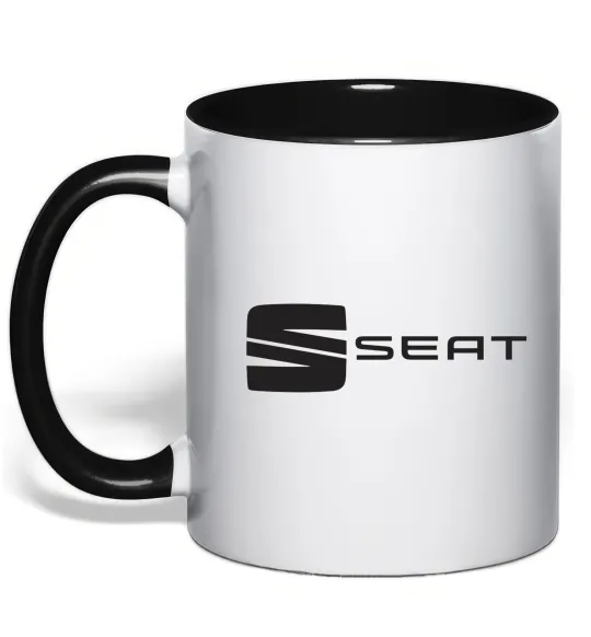 Чашка з кольоровою ручкою Seat Чорний фото
