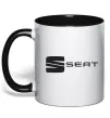 Чашка з кольоровою ручкою Seat Чорний фото