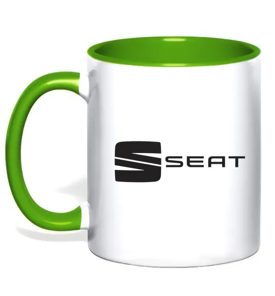 Чашка з кольоровою ручкою Seat Лаймовий фото