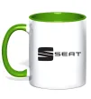 Чашка з кольоровою ручкою Seat Лаймовий фото