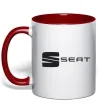 Чашка з кольоровою ручкою Seat Червоний фото