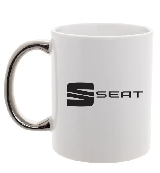 Чашка з кольоровою ручкою Seat Срібло фото