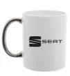 Чашка з кольоровою ручкою Seat Срібло фото