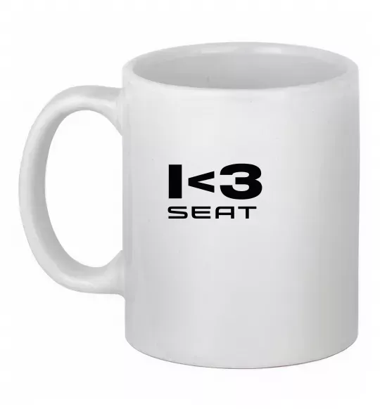 Чашка керамическая I <3 Seat Белый фото