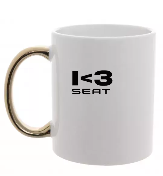 Чашка з кольоровою ручкою I <3 Seat Золото фото