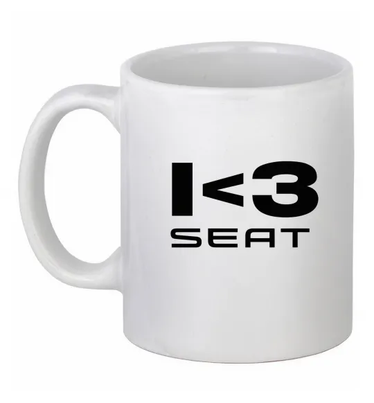 Чашка керамическая I <3 Seat Белый фото