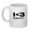 Чашка керамическая I <3 Seat Белый фото