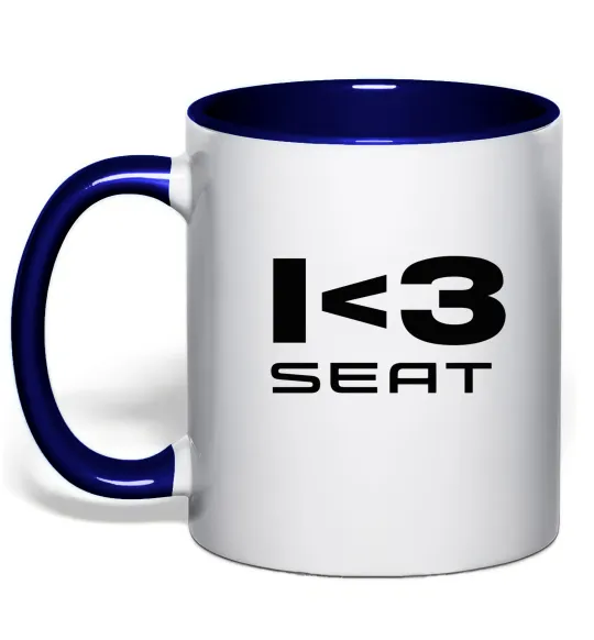 Чашка з кольоровою ручкою I <3 Seat Глибокий темно-синій фото