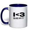 Чашка з кольоровою ручкою I <3 Seat Глибокий темно-синій фото