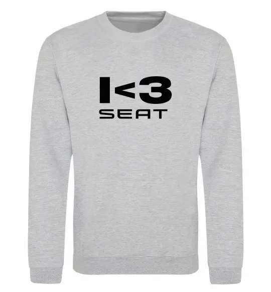 Свитшот I <3 Seat Серый меланж фото