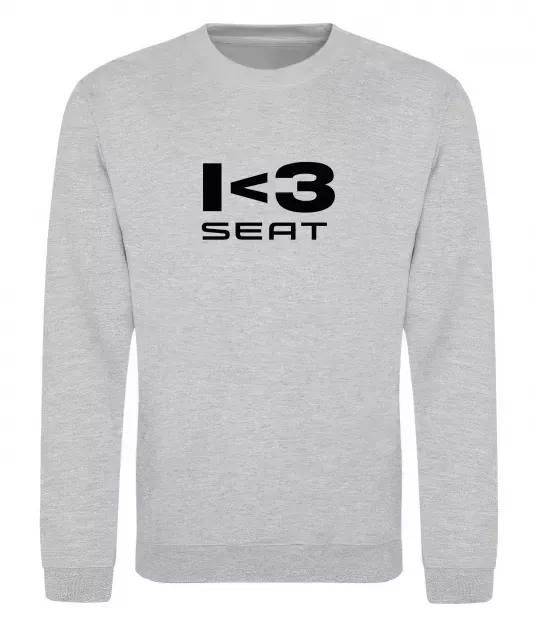 Світшот I <3 Seat Сірий меланж фото