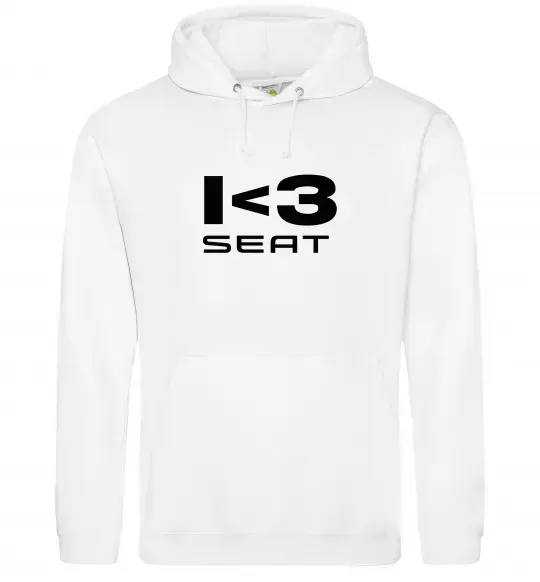 Мужская толстовка (худи) I <3 Seat Белый фото