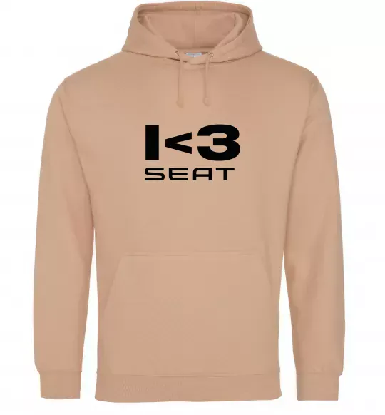 Мужская толстовка (худи) I <3 Seat Песочный фото