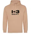 Жіноча толстовка (худі) I <3 Seat Пісочний фото