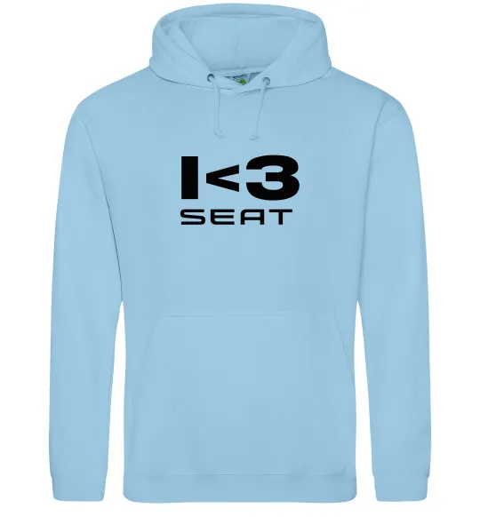 Женская толстовка (худи) I <3 Seat Голубой фото