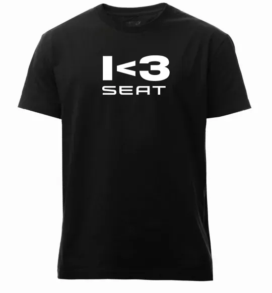 Мужская премиум футболка I <3 Seat Черный фото