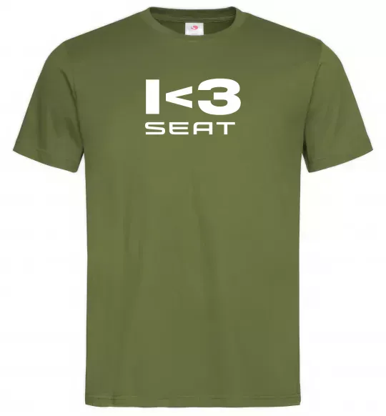 Мужская футболка I <3 Seat Оливковый фото