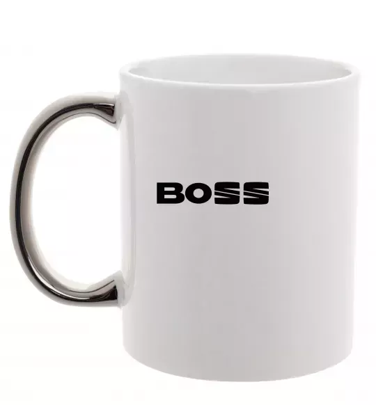 Чашка с цветной ручкой Boss Seat Серебро фото