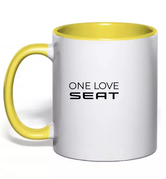 Чашка с цветной ручкой One love Seat Солнечно желтый фото
