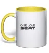 Чашка з кольоровою ручкою One love Seat Лимонний фото