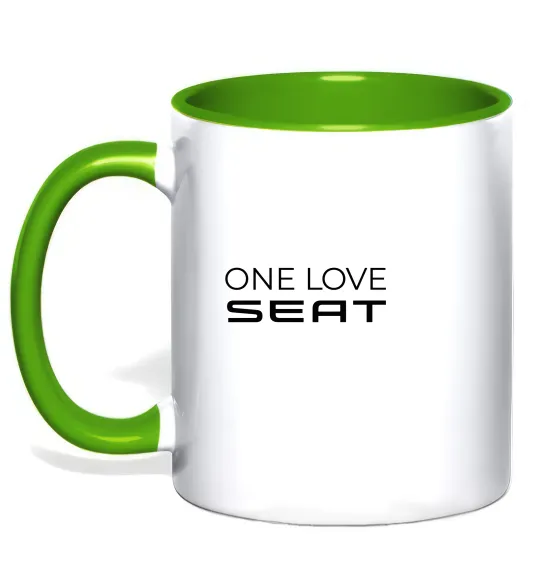 Чашка з кольоровою ручкою One love Seat Лаймовий фото