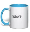 Чашка с цветной ручкой One love Seat Голубой фото