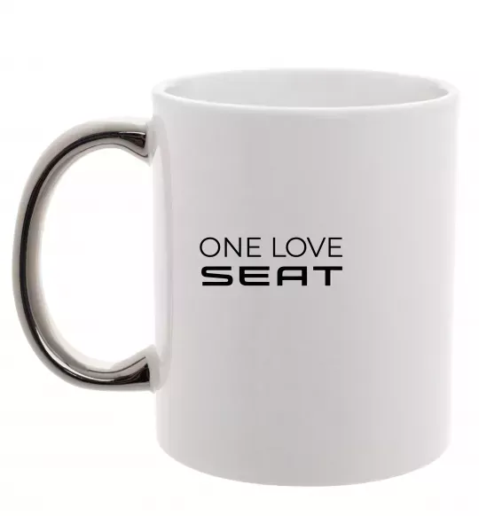 Чашка с цветной ручкой One love Seat Серебро фото