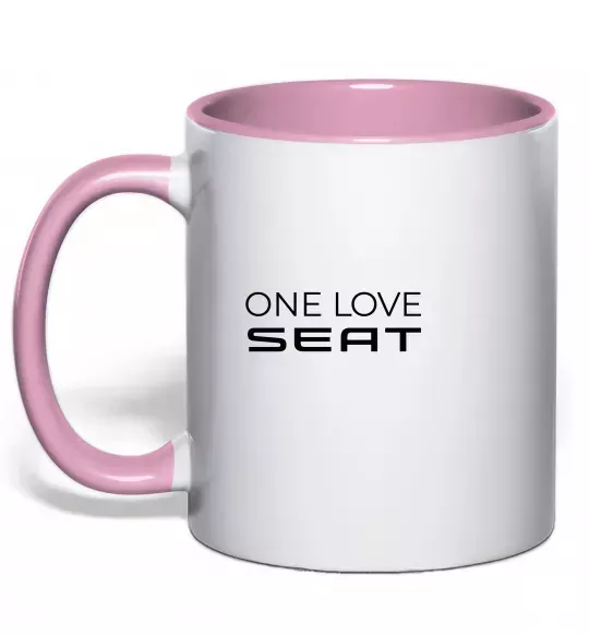 Чашка с цветной ручкой One love Seat Нежно розовый фото