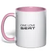 Чашка с цветной ручкой One love Seat Нежно розовый фото