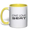 Чашка с цветной ручкой One love Seat Лимонный фото