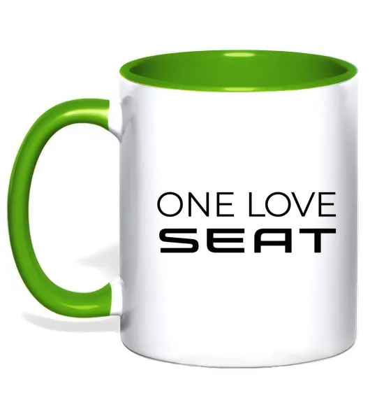 Чашка с цветной ручкой One love Seat Лаймовый фото