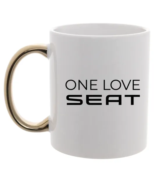 Чашка с цветной ручкой One love Seat Золото фото