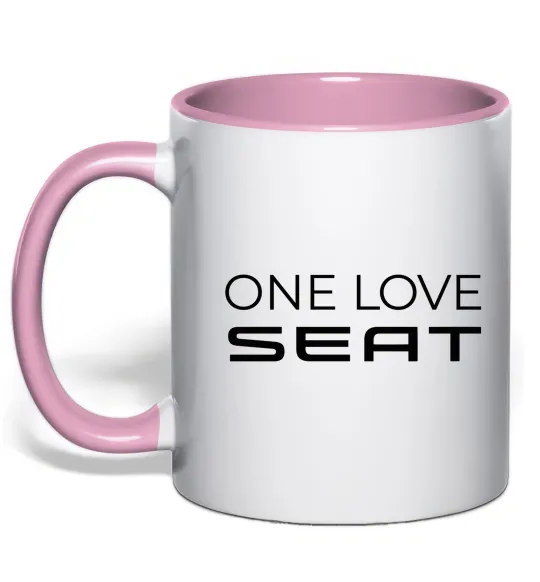Чашка с цветной ручкой One love Seat Нежно розовый фото