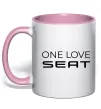 Чашка с цветной ручкой One love Seat Нежно розовый фото