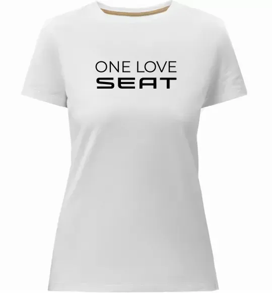 Жіноча преміум футболка One love Seat Білий фото