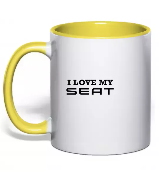 Чашка з кольоровою ручкою Love my Seat Сонячно жовтий фото