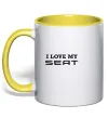 Чашка с цветной ручкой Love my Seat Лимонный фото